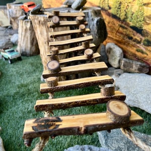 1/24, 1/18 RC Rock Crawler Stumped Pine 2’ PolyStained Obstacle Bridge SCX24
