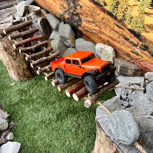 Rock Crawler Bridge 2 foot  Red Pine Round Log For RCs 1/24, 1/18 SCX24 Obstacle Accessory Course Track