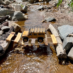 Rock Crawler Bridge 1 1/2 foot (18 inches) Juniper &quot;Glaze&quot; (Poly Finish) For RCs 1/24, 1/18 SCX24 Obstacle Accessory Course Track