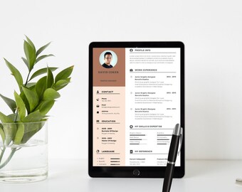 Graphic Designer Resume, Resume In Design, CV Template with Photo, Creative CV Template, Aesthetic Resume for Graphic Designer, Fashion.