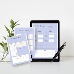 Skincare planner, skincare routine tracker, skincare journal, printable skincare planner, beauty planner, Skincare daily, Skincare weekly.