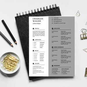 Professional Fashion Designer, Editable Resume Template, Contemporary CV Template Design, Resume for Experts, Fashion stylist.