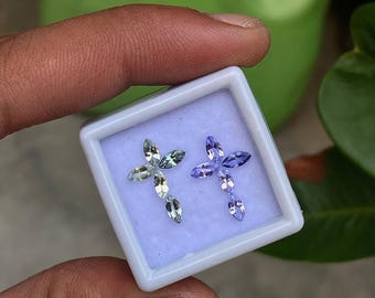 Naturliga Tanzanit Marquise-slipade ädelstenar, Smyckestillverkning (1,35 ct)