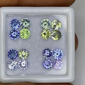 Natural Tanzanite 16 Different colours Round shape,Total pieces~16~ 4.20 Ct Weight Size ~ 4 × 4 MM, beutiful collection for Jewellery Making