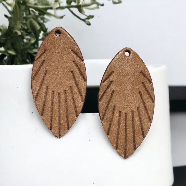 Embossed  Leaf  Leather Earring Blanks, Leaf Leather Earrings DIY, Leather Earring Blanks Supply-4523