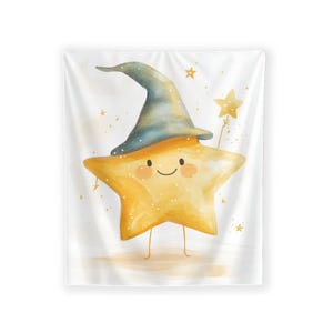 Star Wizard Wall Tapestry by Dancing Littles Jungle