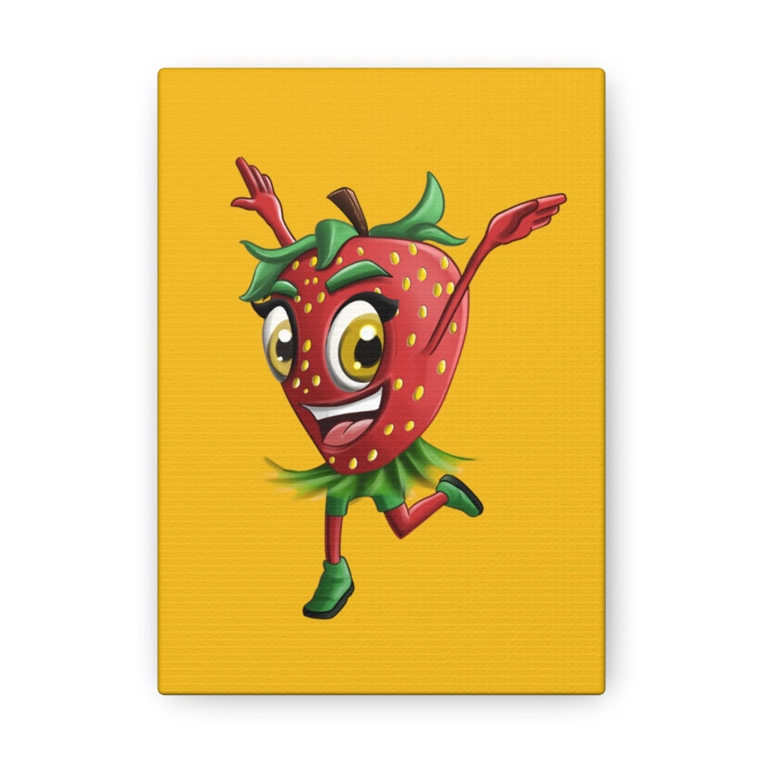Stacey the Strawberry Gallery Wrapped Canvas Wall Art for Kids Room ...