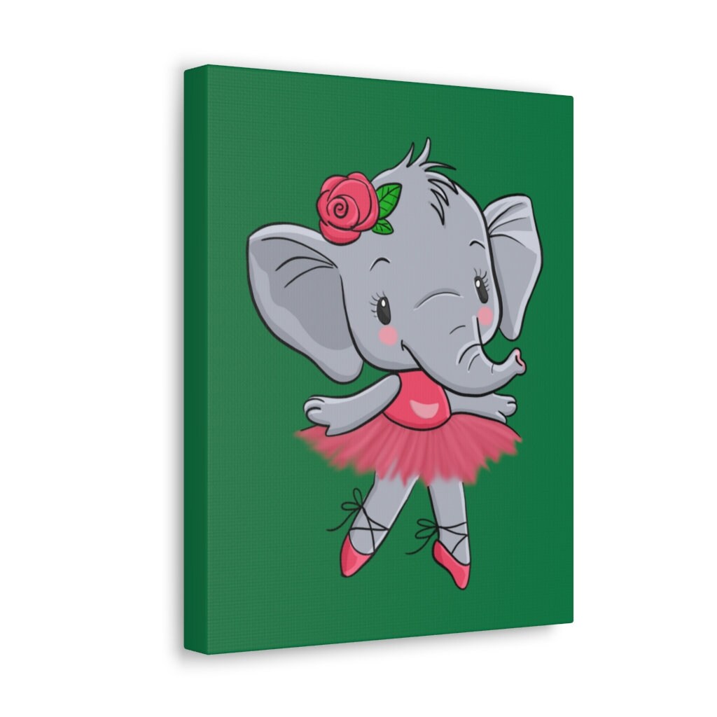Ella the Elephant Gallery Wrapped Canvas Wall Art for Kids Room Decor ...
