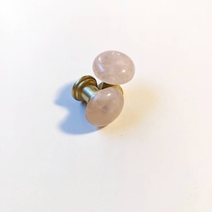 Natural Polished Rose Quartz Crystal Drawer Pull