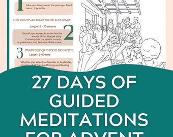 27 Days of Gospel Reflections, Guided Prayers and  Meditations for Advent: Christian Devotional & Coloring Journal for Christmas