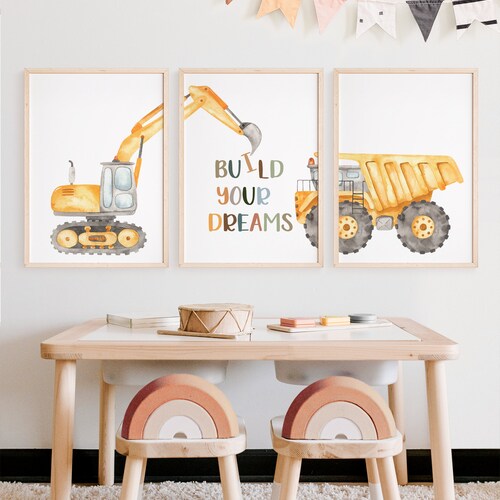 Construction Truck Room Decor Wall Art Dump Truck - Etsy