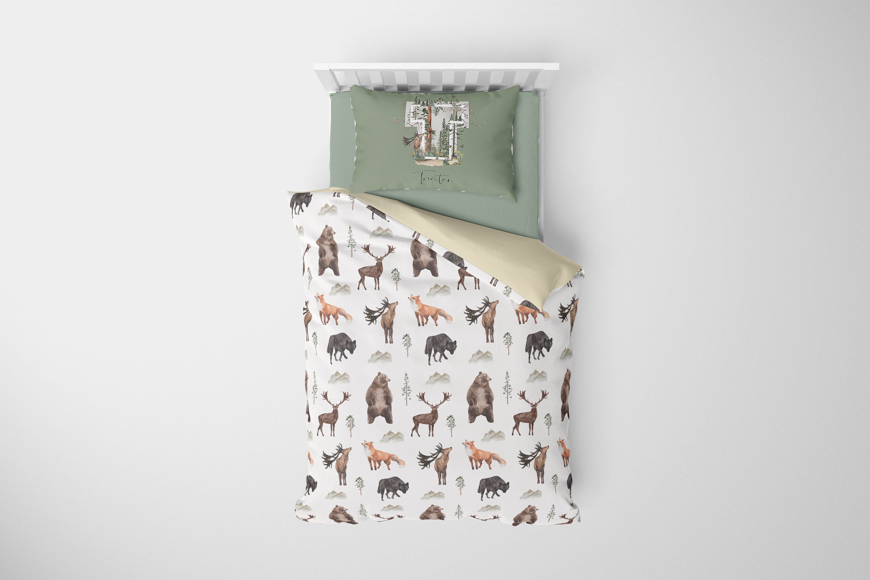 Woodland Bedding Set Boys Bedding Set Toddler Boy Woodland Etsy