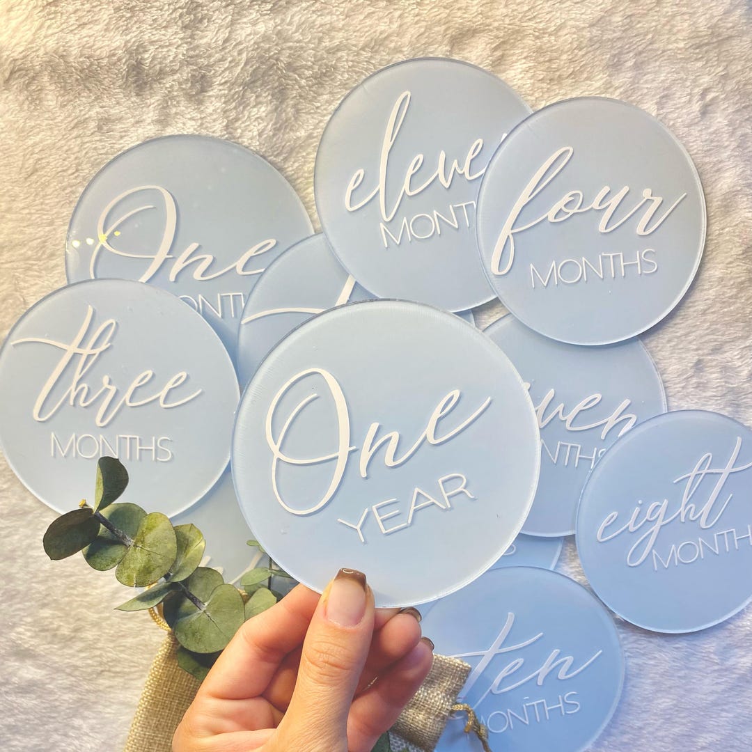 Baby Milestones | Monthly Acrylic Discs - Etsy