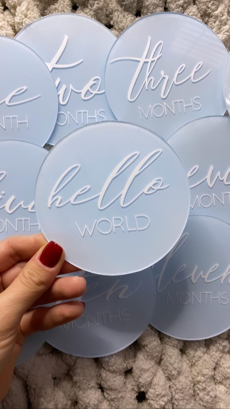 Baby Milestones | Monthly Acrylic Discs - Etsy