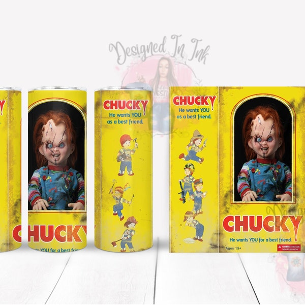 Chucky toy box tumbler wrap, Childs play tumbler wrap