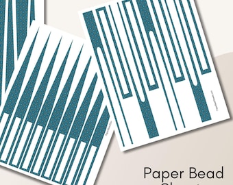 Modelli di fogli di perline di carta stampabili Blu e Verdi 2