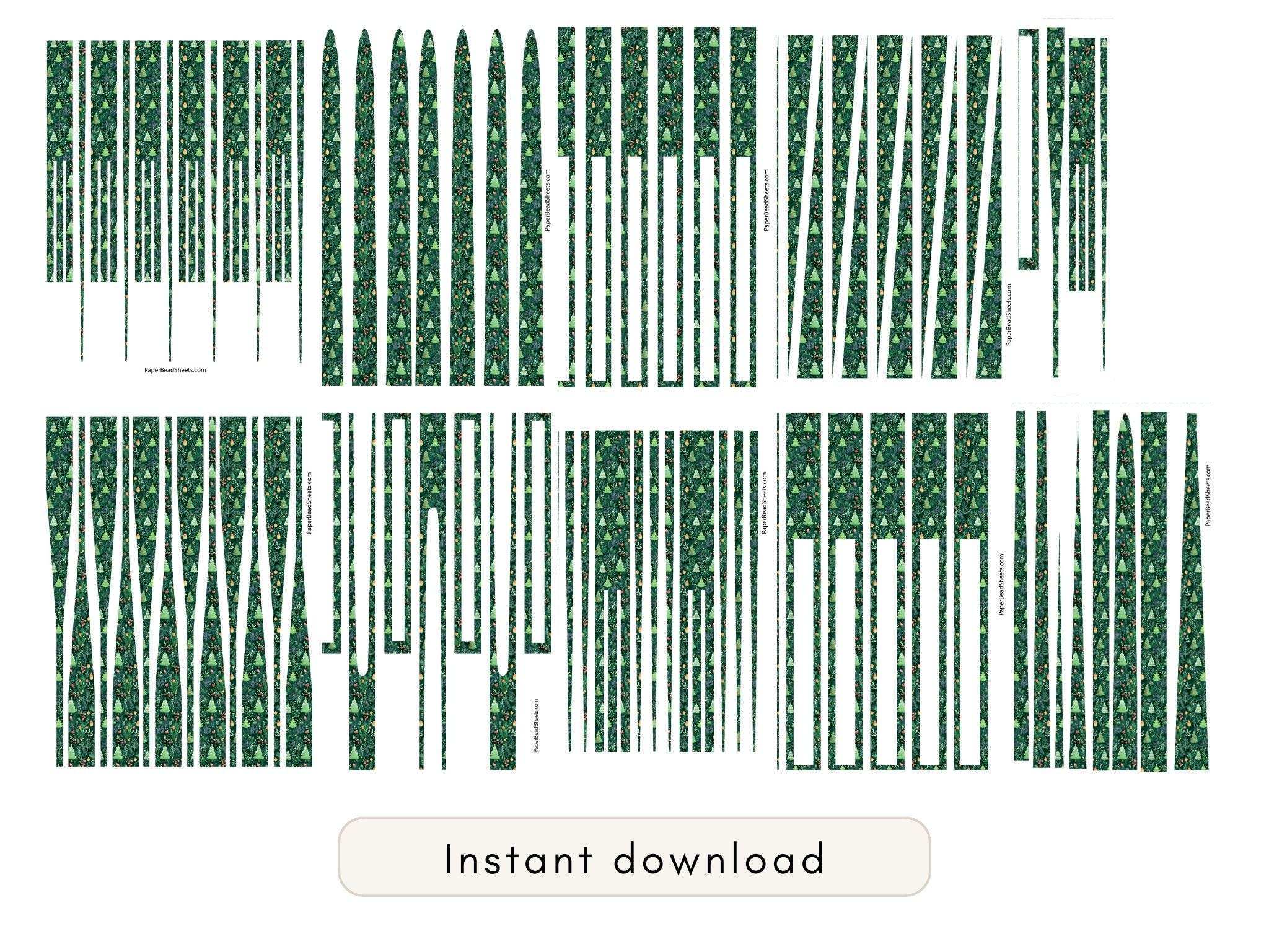Printable Paper Bead Sheets Patterns Christmas 7 - Etsy