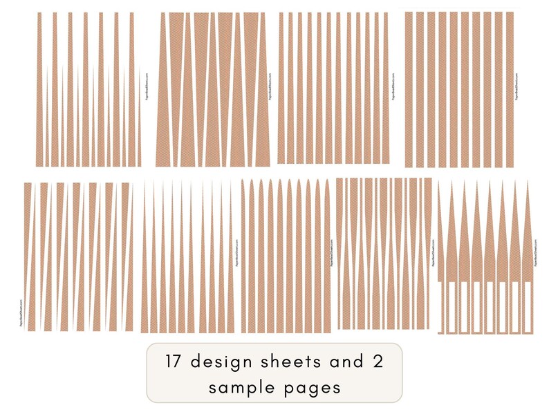 Printable Paper Bead Sheets Patterns Orange Khaki - Etsy