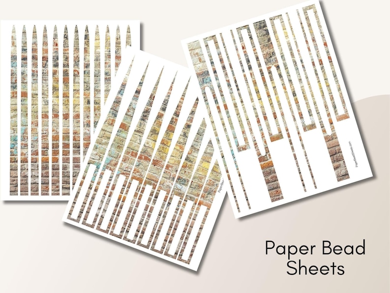 Printable Paper Bead Sheets Patterns Brick Pastel 1 - Etsy