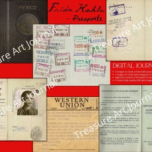 Frida Kahlo - Kit Passaporte Digital imagens para imprimir e baixar