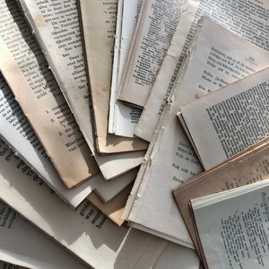 Paquete de páginas de libros vintage antiguos de hallazgo raro para diario basura, collage, proyectos artesanales