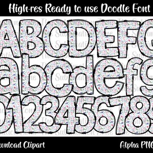 Doodle Alphabet Letters Strawberry PNG Download, 0-9 , a-z, A-Z  Alphabet & numbers sublimation png, Sublimation Alpha Numeric Set Designs