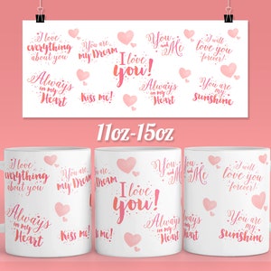 Tasse Saint-Valentin | conception de tasse à café - 11 & 15 oz - 14 février modèle de tasse de conception de sublimation de tasse cadeau parfait de la Saint-Valentin pour elle - sublimer png