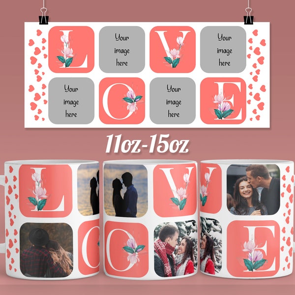 love photo mug valentine mug sublimation designs template - cricut press love mug wrap design template digital Download - 11 & 15oz Png