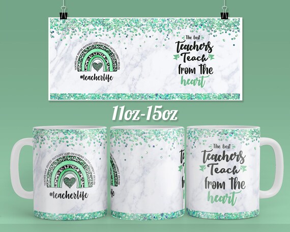 Teacher life  - Teachers quote coffee mug design for 11 & 15oz mug - Ready to press mug sublimation designs Wrap  - PNG template Download