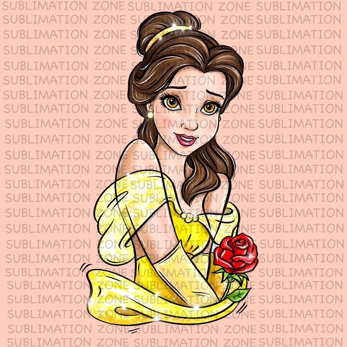 Belle Princess Clip Art Princess PNG Download. Princess - Etsy