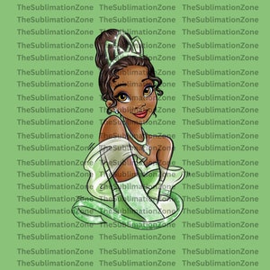 Tiana Green Princess png clip art, Princess PNG download. Princess Tiana digital image download for mug, tumbler, sticker or any sublimation