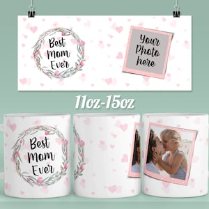 Modelo de foto de caneca de dia das mães para sublimação | 11oz 15oz cricut mug press svg sublimation designs Wrap mom coffee mug design png Baixar