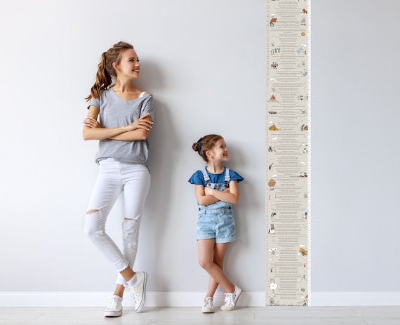 World History Facts Timeline Poster with Height Chart Classroom Teacher Home Educational Learning Decor