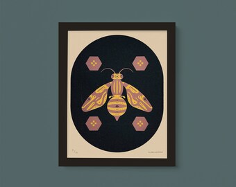 Bee - Screenprint 8x10 in
