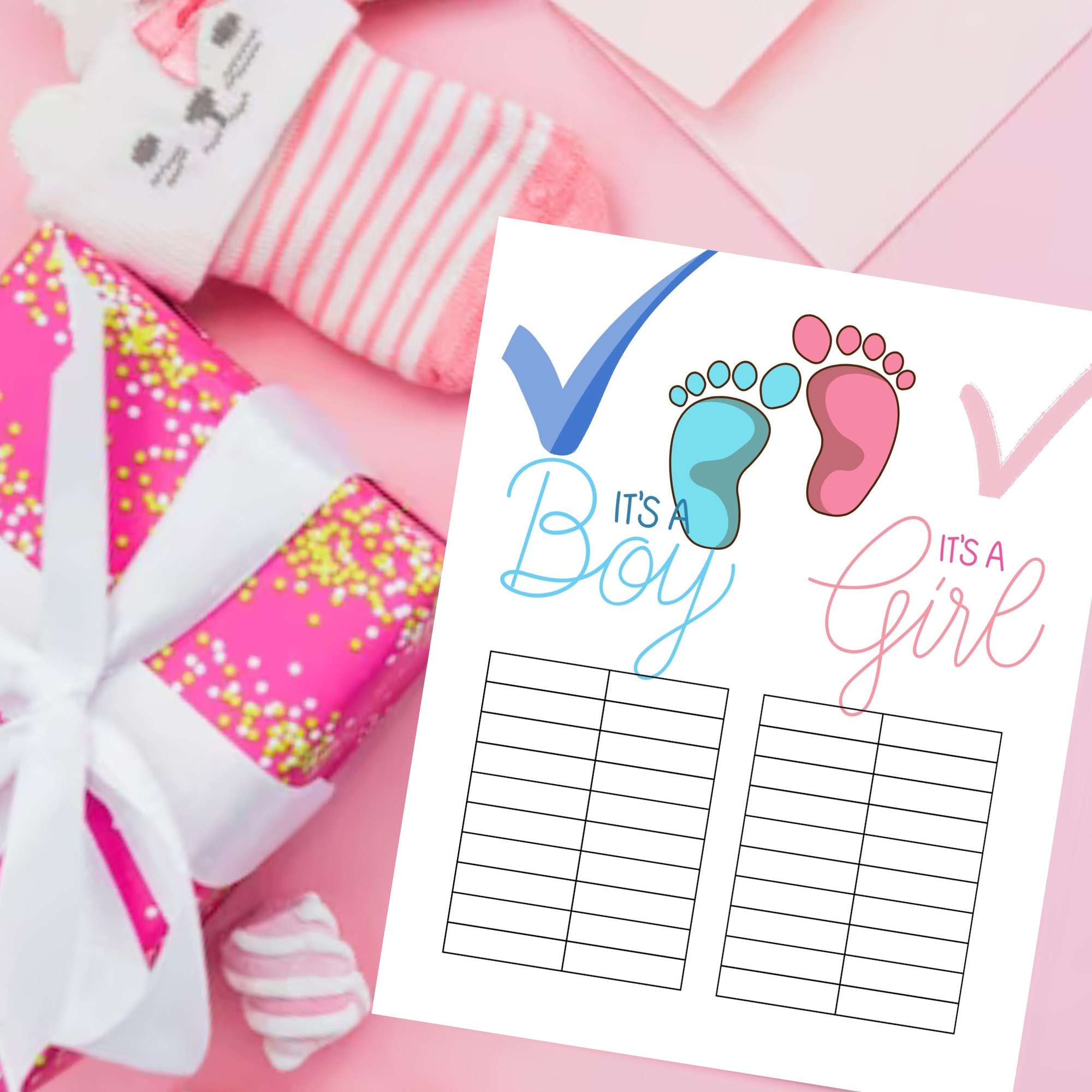 Exciting Gender Reveal Sheets Printable Party Decorations - Etsy