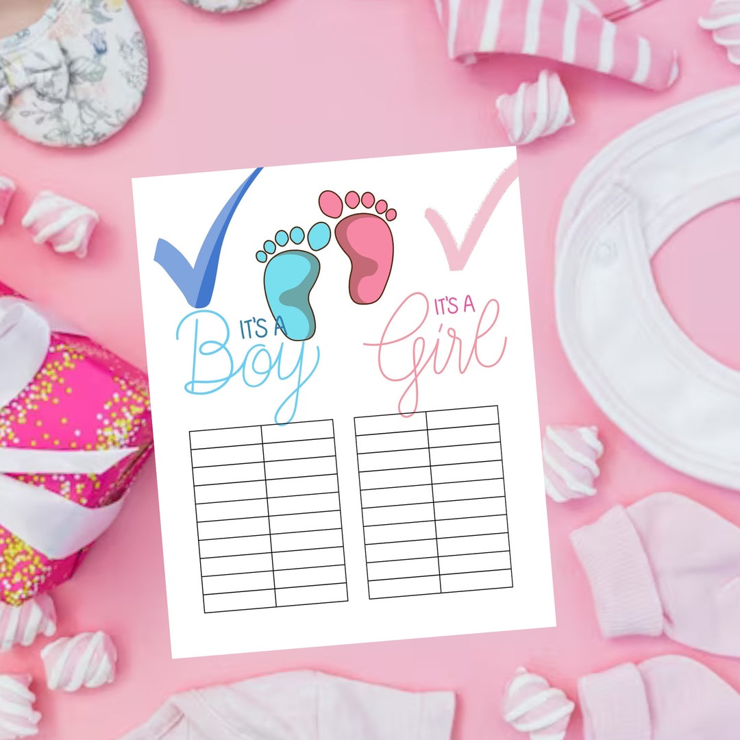 Exciting Gender Reveal Sheets Printable Party Decorations - Etsy