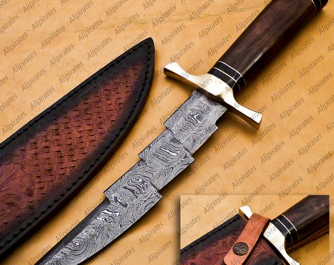 personalize Damascus Hunting Knife, Damascus Fixed Blade Knife, Damascus Ka bar Knife Hand Made Knives Gifts For Men, Outdoor knife