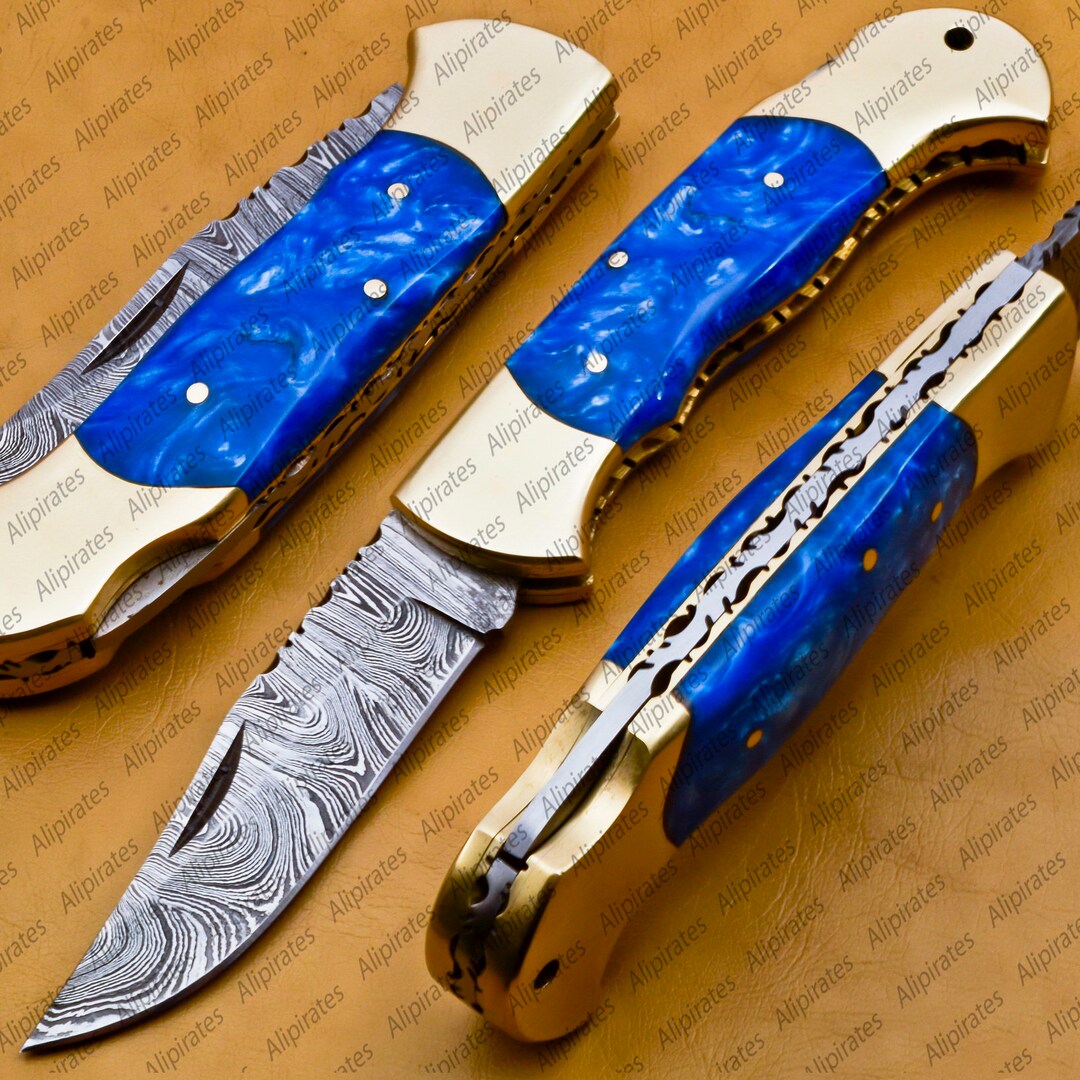 Damascus Pocket Folding Knife, Custom Pocket Fold Knife, Groomsmen