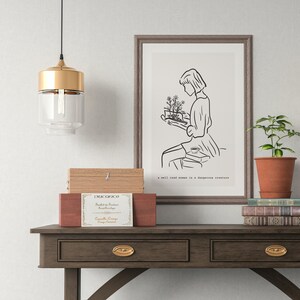 Wall Art Print, Book Lover, Minimalist Wall Decor, Printable Art