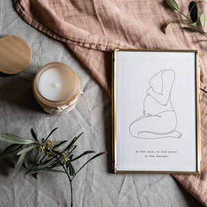 Wandkunst, Mutterschaft, minimalistische Wanddekoration, Schwangerschaft, druckbare Kunst
