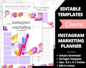 Instagram Marketing Content Planner, Instagram Marketing Planner, Instagram Planner, Social Media Planner, IG Planner, Content Creator