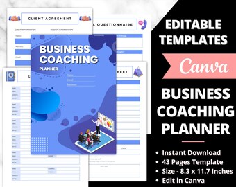 Business Coach Planner, Coach Journal, Coach Business Content Planner, Coach Planner, Coach Manage Planner, Coach Template, Coach Content