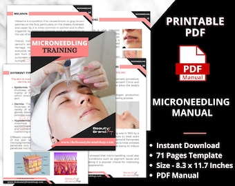 Microneedling PDF Printable Course Training Manual, Beauty Maunal, Skin needling,  Collagen Induction Therapy, Micro-needling Process Manual