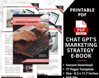 Chat GPT's Marketing Strategy E-book, Marketing Plans, Business Growth, Market Analysis, Brand Development, Chat GPT Generator Prompt E-Book
