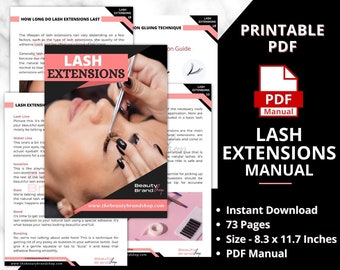 Lash Extension Manual, Eyelash Extensions Training Manual, Eyelashes Extensions Guide, Beauty School Training, Custom Lash Manual, Lash Tech