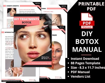 DIY Botox Handbuch, Kosmetischer Ästhetik Trainingskurs, Botulinum Toxine, nicht editierbares Trainings Handbuch, Beauty Business Anfänger Handbuch