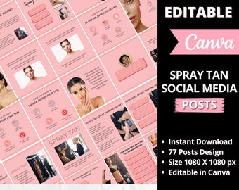Modèles de publications Instagram spray bronzage, Bronzage par pulvérisation, Modèles de réseaux sociaux bronzage par pulvérisation, Bronzage sans soleil, Citations de bronzage par pulvérisation, Articles d'esthéticienne