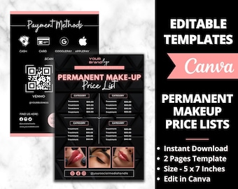 Permanent Makeup Price List, Hair Nail Makeup Salon, PMU Artist, PMU Instagram Post, Lip Blush, Brow Tattoo, Microblading, PMU Beauty  Brand
