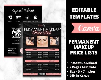 Permanent Makeup Price List, Hair Nail Makeup Salon, PMU Artist, PMU Instagram Post, Lip Blush, Brow Tattoo, Microblading, PMU Beauty  Brand