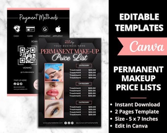 Permanent Makeup Price Lists, Hair Nail Makeup Salon, PMU Artist, PMU Instagram Post, Lip Blush, Brow Tattoo, Microblading, PMU Beauty Brand